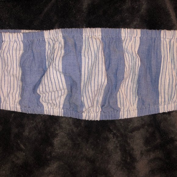 American Eagle Blue and White Striped Tube Top - Picture 1 of 4